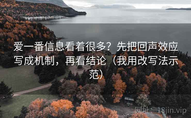爱一番信息看着很多？先把回声效应写成机制，再看结论（我用改写法示范）